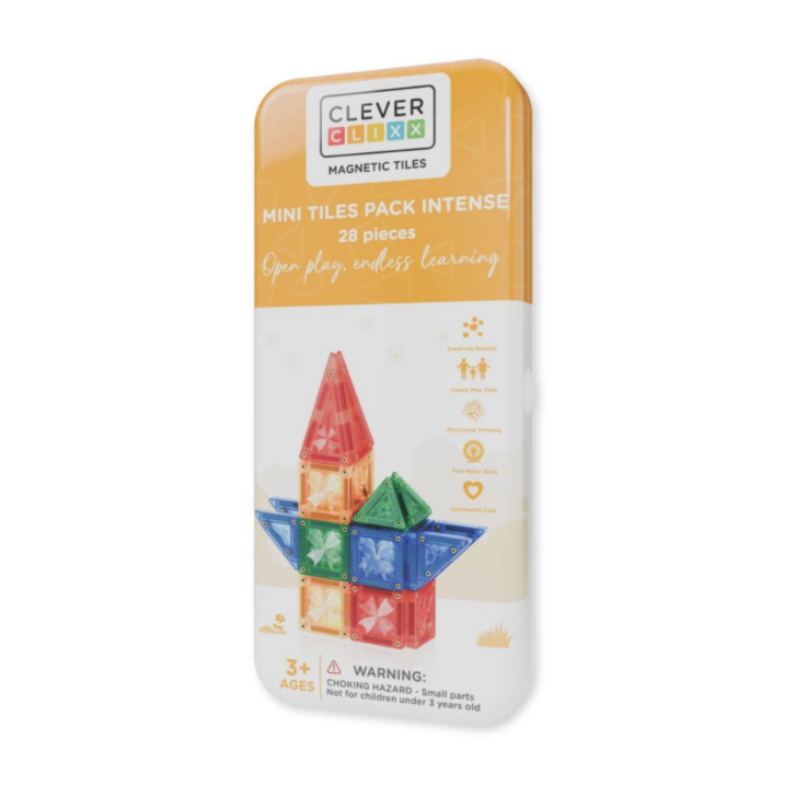 CleverClixx Mini Tiles Pack Intense Magnetic Tiles for Kids | Binky