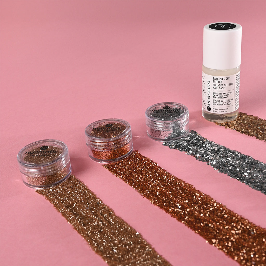 Nailmatic BYE BYE Glitter Set - Silver and Gold - Binky