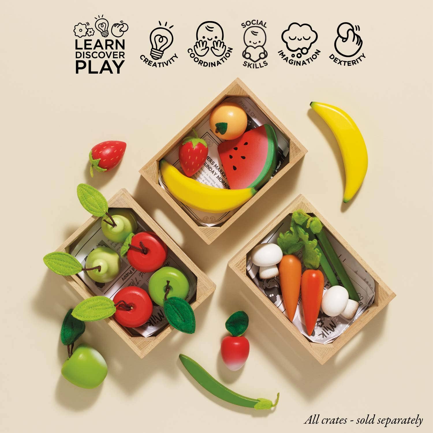 Le Toy Van - Orchard Fruits Wooden Market Crate