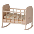 Maileg My Cradle in light rose metal with rockers and a paisley quilted mattress