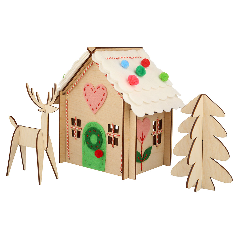 Meri Meri Wooden Embroidery Gingerbread House Kit - Binky