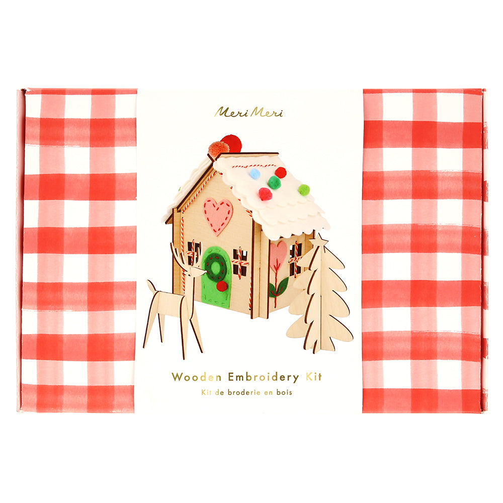 Meri Meri Wooden Embroidery Gingerbread House Kit - Binky