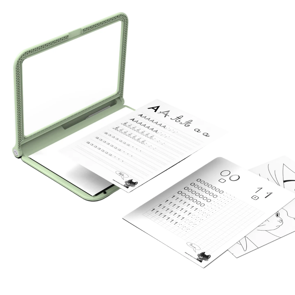 Kids draw pro open with drawing and learning templates on a white background