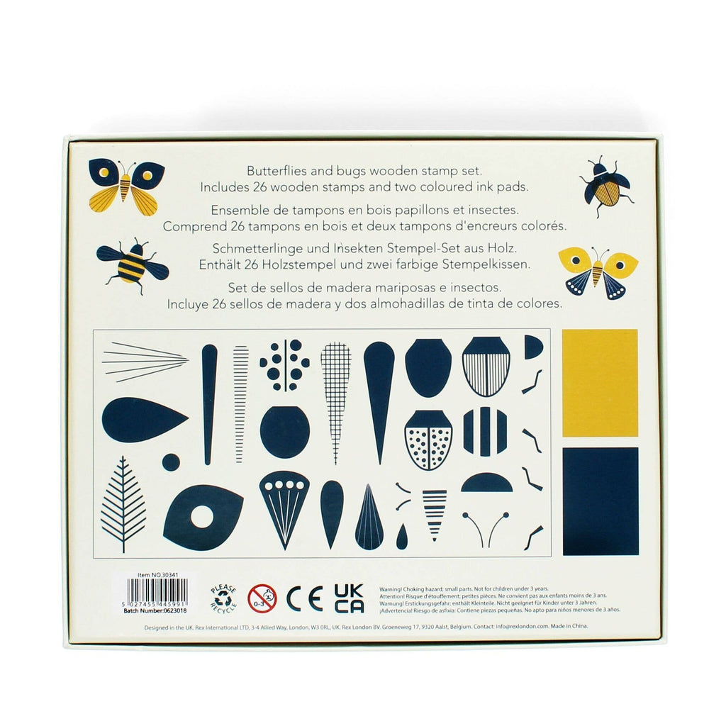 Wooden Stamp Set - Butterflies And Bugs