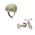 TryBike 2 in 1 Balance Trike & S/M Helmet Green Bundle