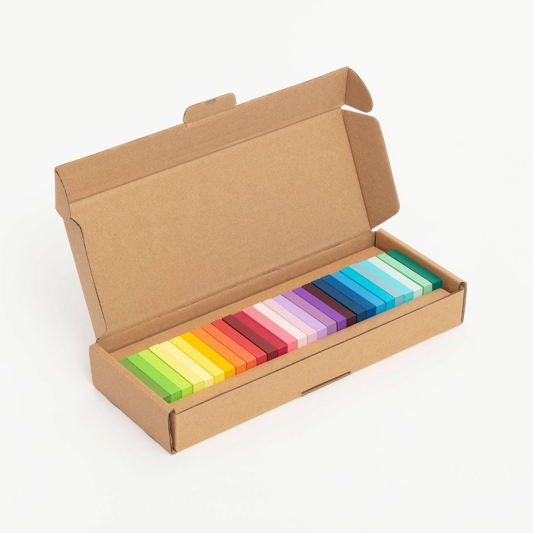 Block Design Gradient Dominoes, wooden dominoes painted in a rainbow colour wheel gradient, image 4
