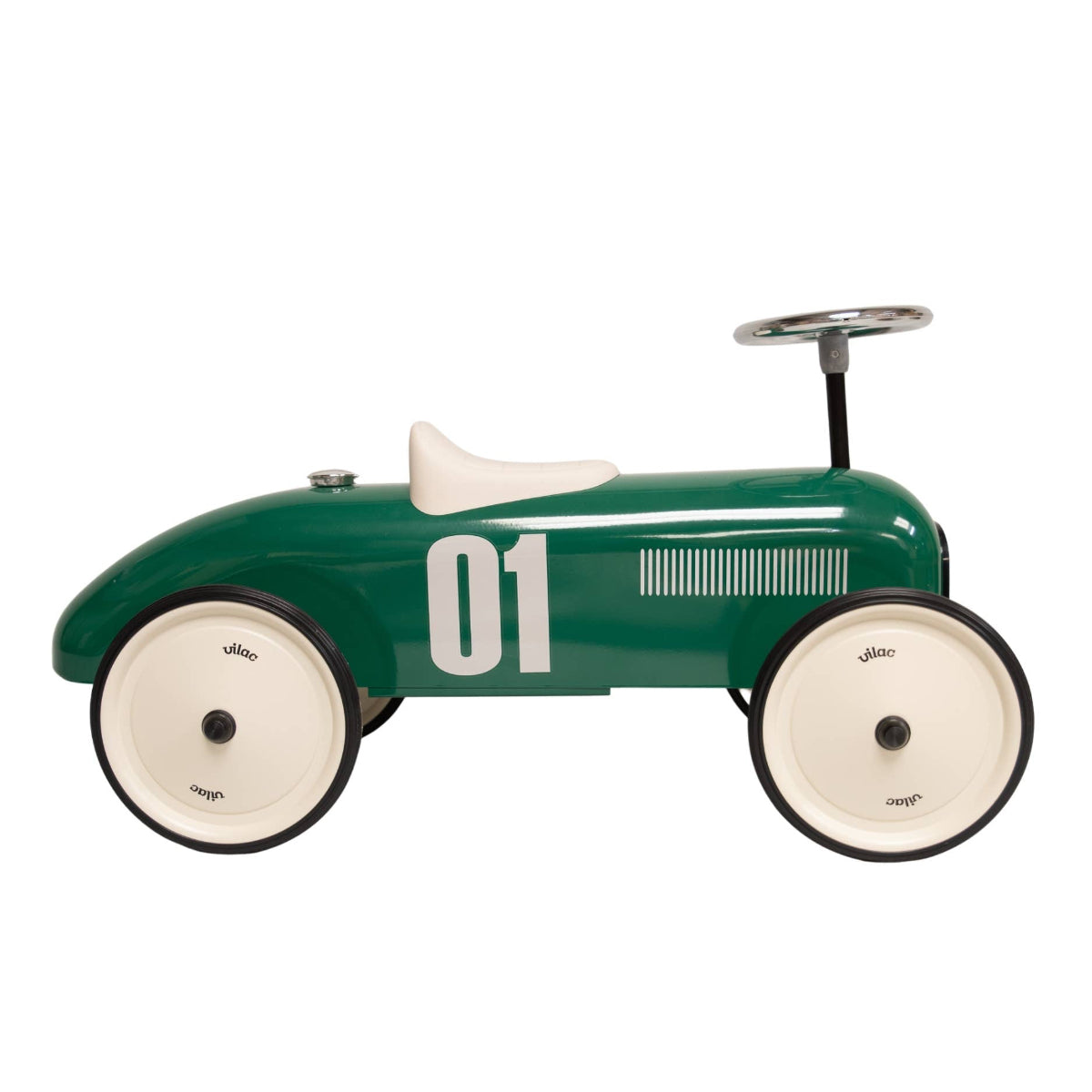 Vilal Metal British Racing Green Ride-On Car Vintage Style