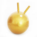 Gold space hopper jump ball on white background