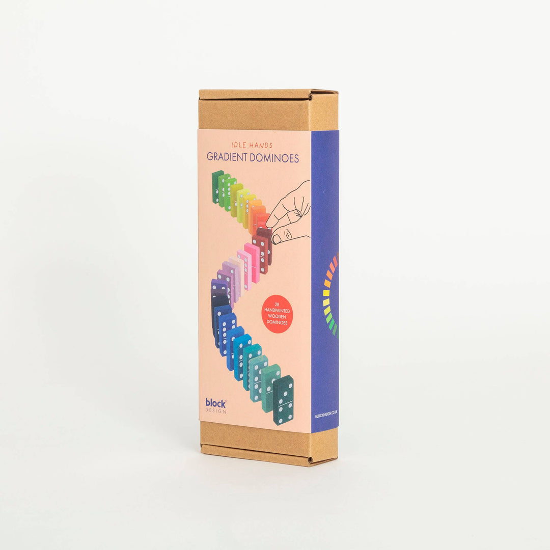 Block Design Gradient Dominoes, wooden dominoes painted in a rainbow colour wheel gradient, image 5