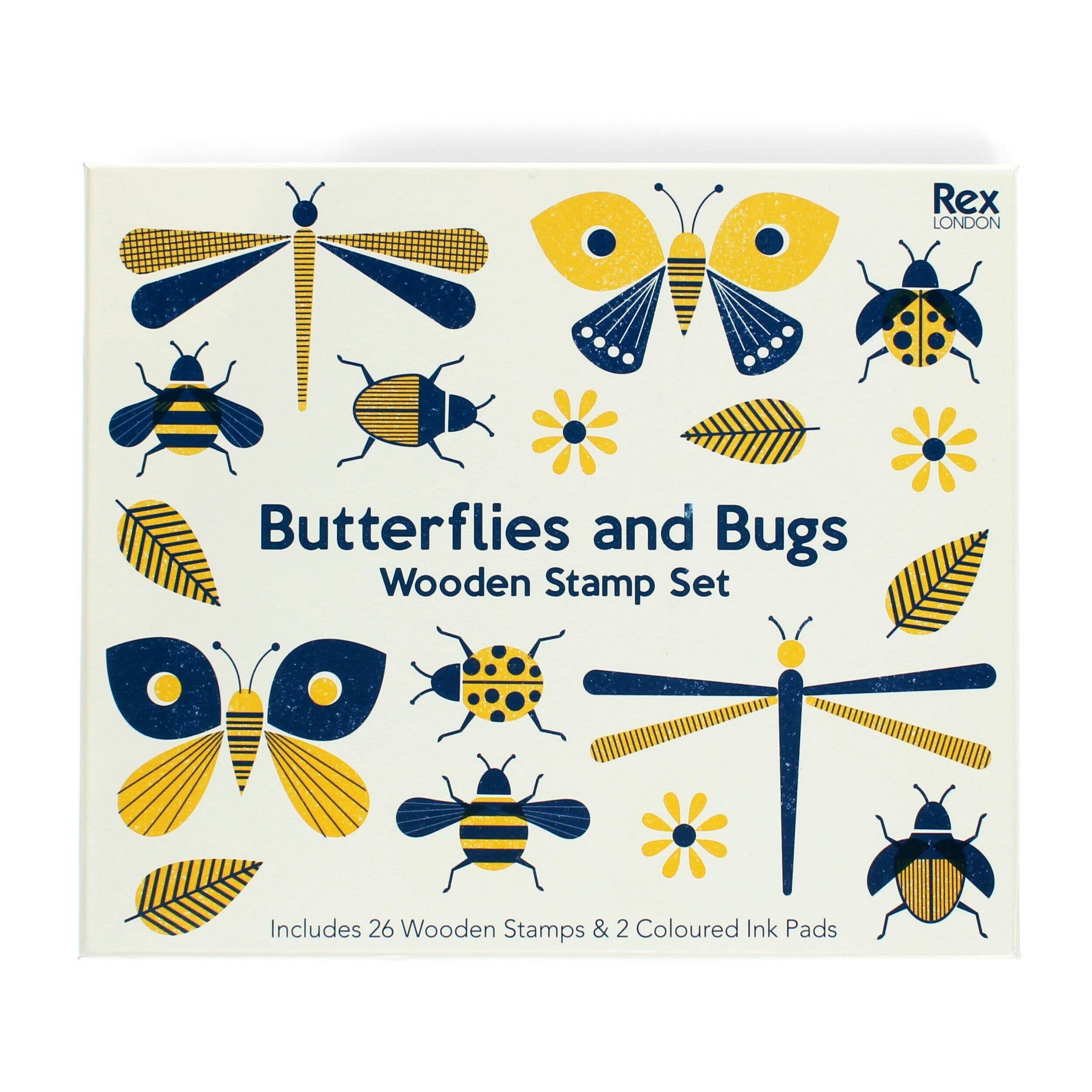 Wooden Stamp Set - Butterflies And Bugs