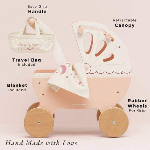Le Toy Van Retro Wooden Doll Pram