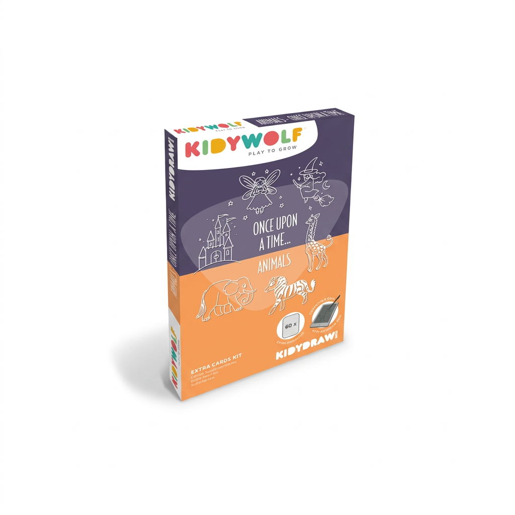 Kidywolf KIDYDRAW MINI Once Upon a Time and Animals refill pack, 60 extra tracing cards