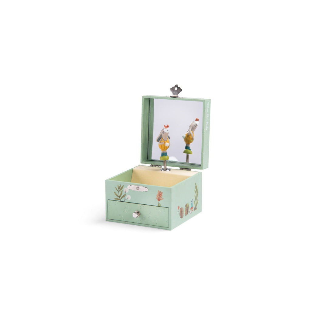 Decorative jewelry box with cartoon characters on a white background