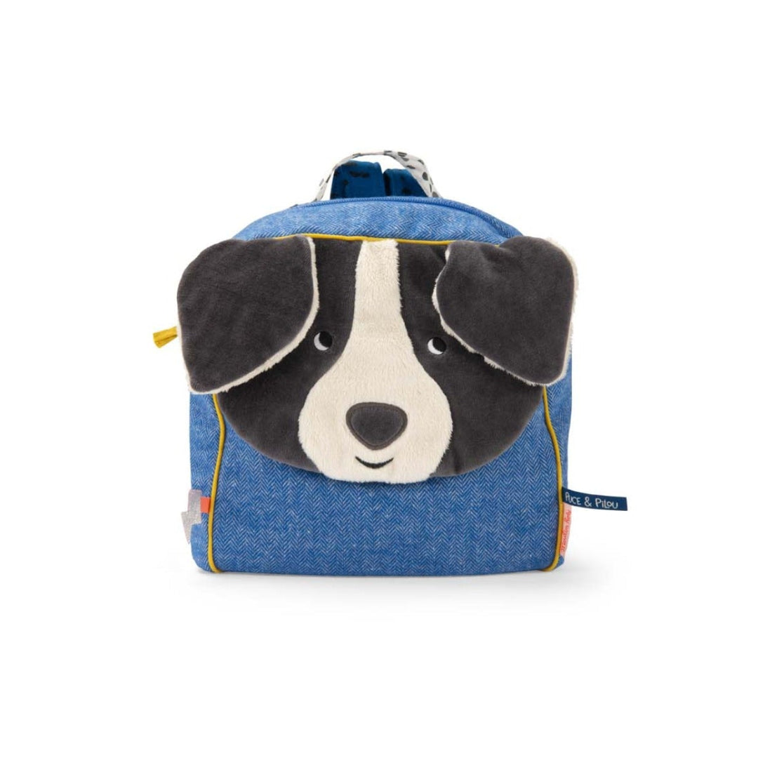 Moulin Roty Puce the Blue Dog Backpack – Puce & Pilou