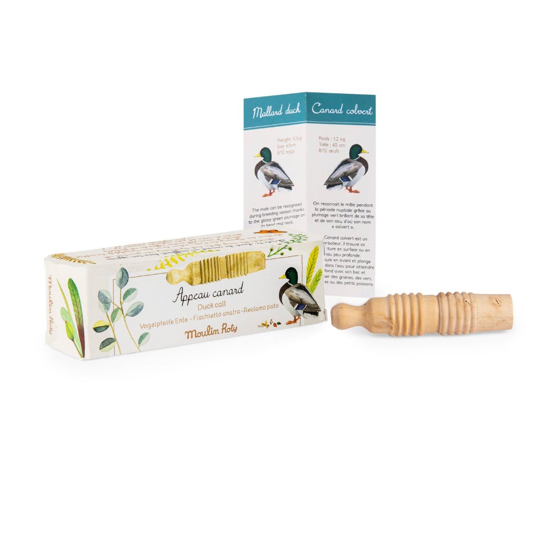 Duck call with packaging on a white background