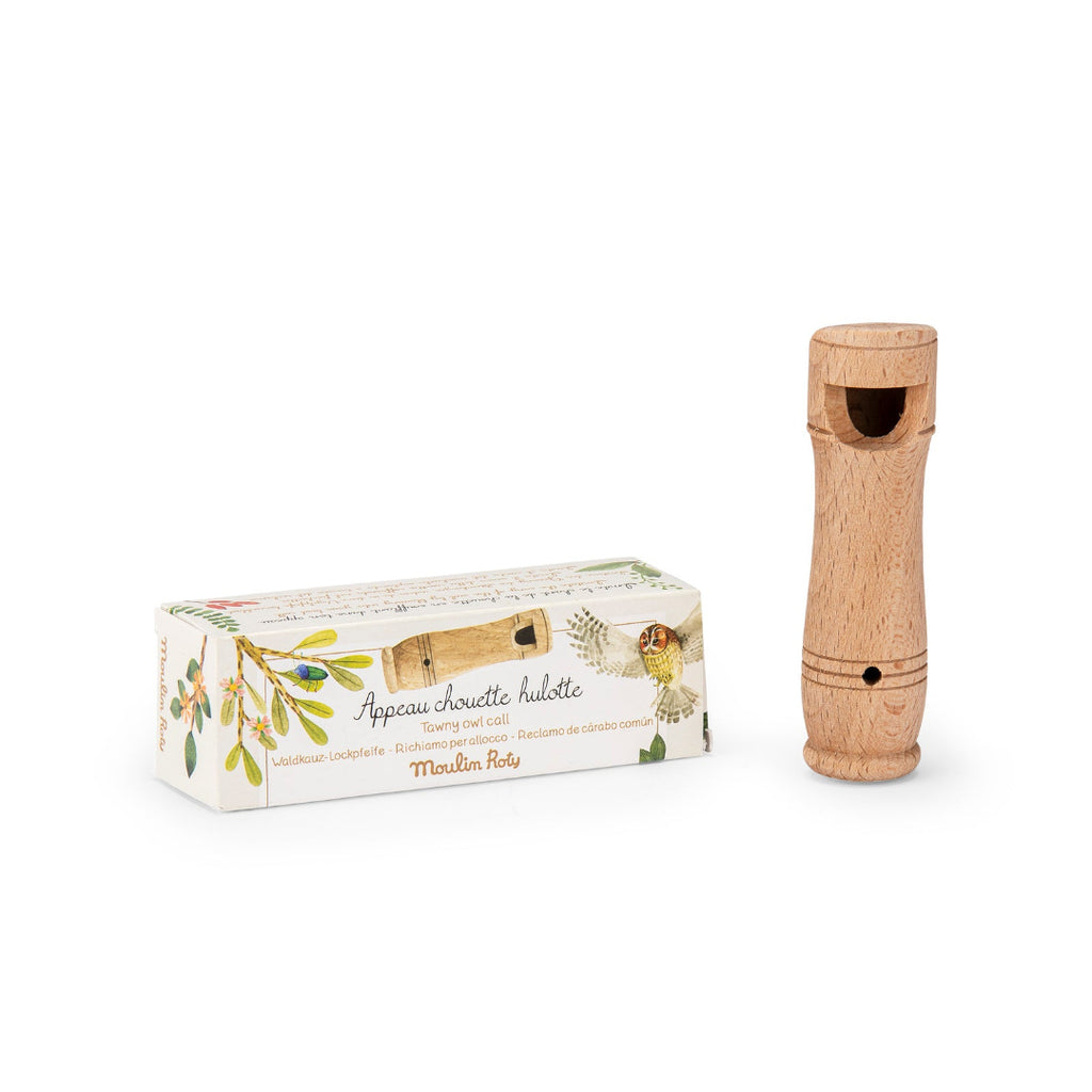 Wooden product with packaging on a white background