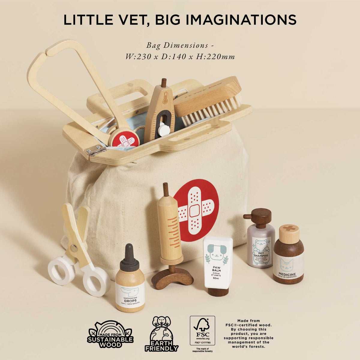 Le Toy Van Wooden Animal Vet Set