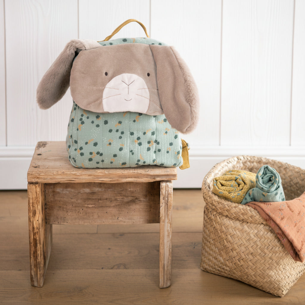Moulin Roty Sage Rabbit Backpack – Trois Petits Lapins