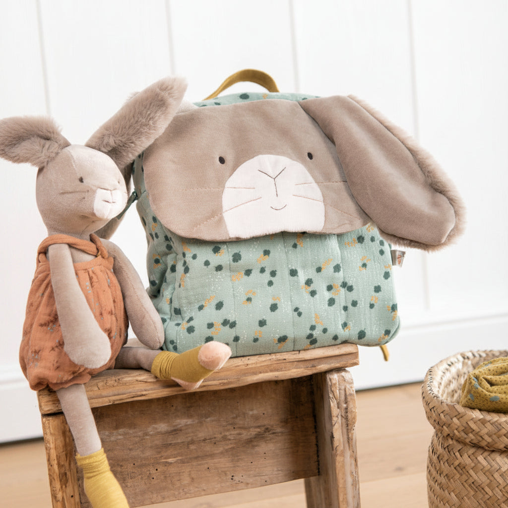 Moulin Roty Sage Rabbit Backpack – Trois Petits Lapins