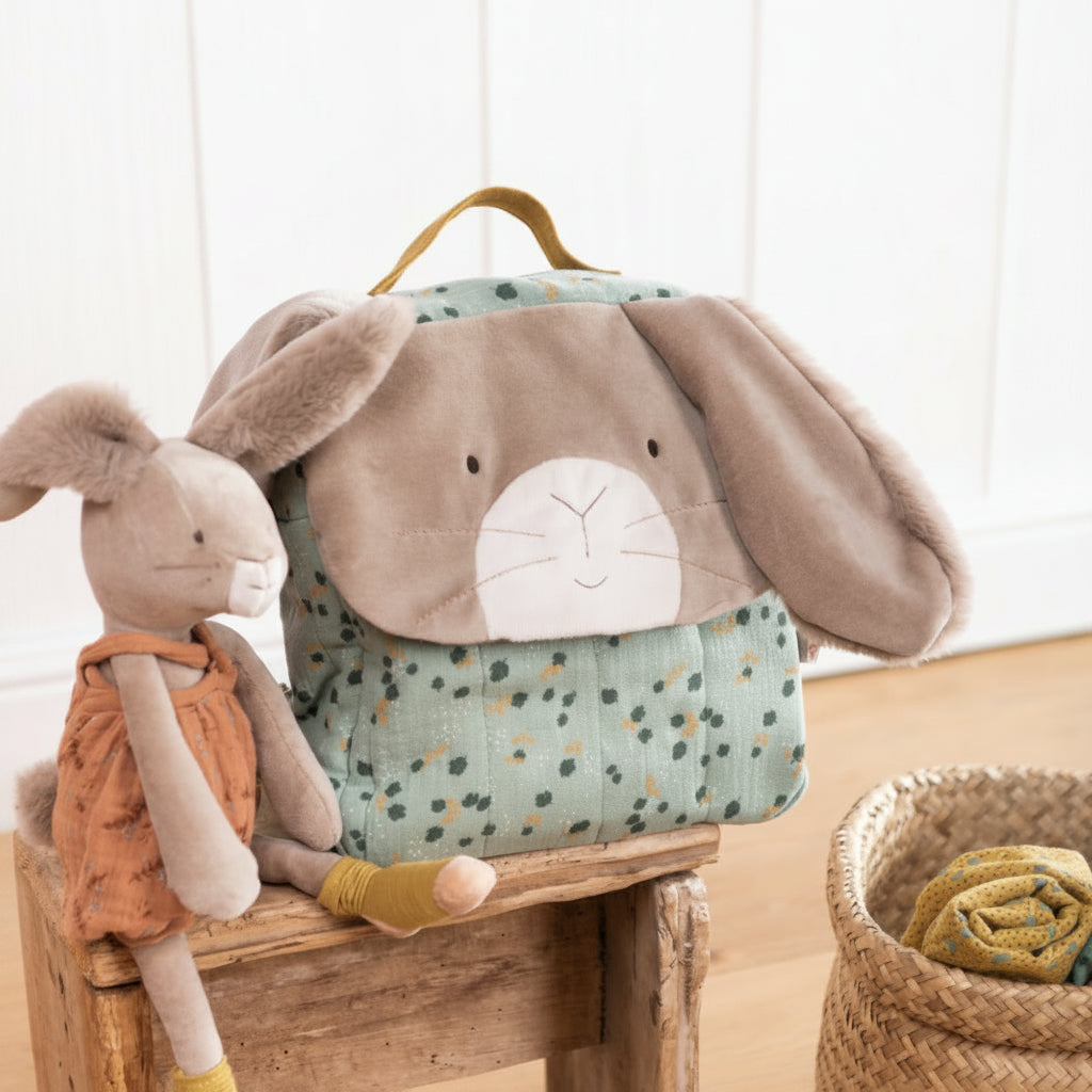 Moulin Roty Sage Rabbit Backpack – Trois Petits Lapins