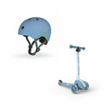 Scoot & Ride Highwaykick 3S Scooter & XXS/S Helmet Steel Bundle