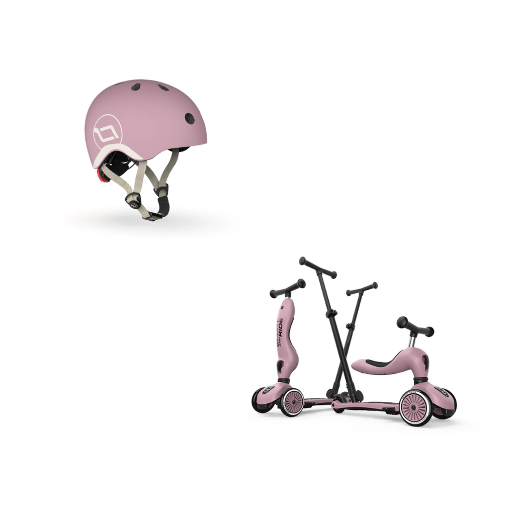 Push & Go Scooter & XXS/S Helmet Wildberry Pink Bundle