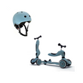 Scoot & Ride Highwaykick 1 Scooter & S/M Helmet Steel Blue Bundle
