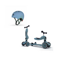 Scoot & Ride Highwaykick 1 Scooter & XXS/S Helmet Steel Bundle