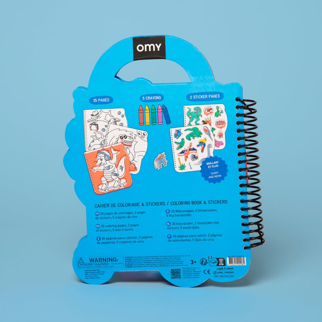 OMY Super Colouring & Stickers Book - Dino