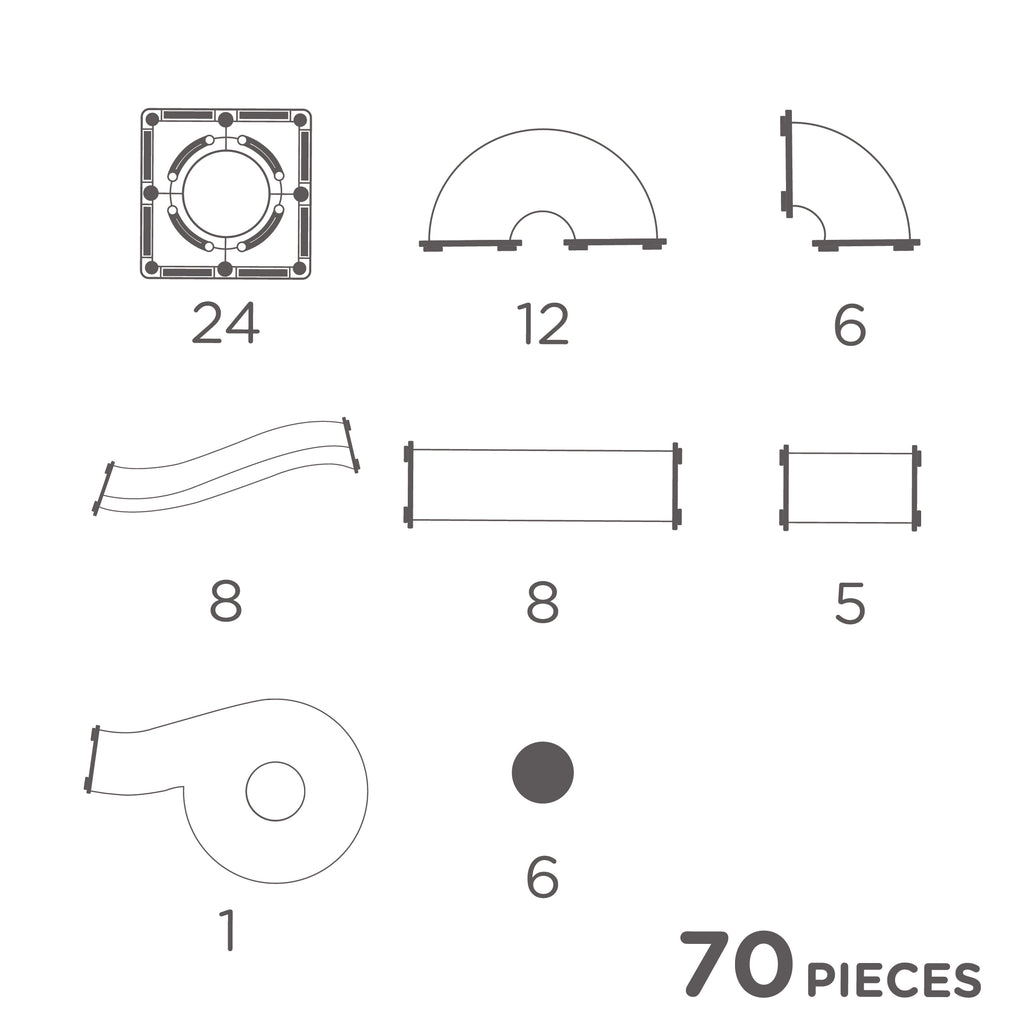 CleverClixx Ball Run Creative Pack Pastel 70 pieces