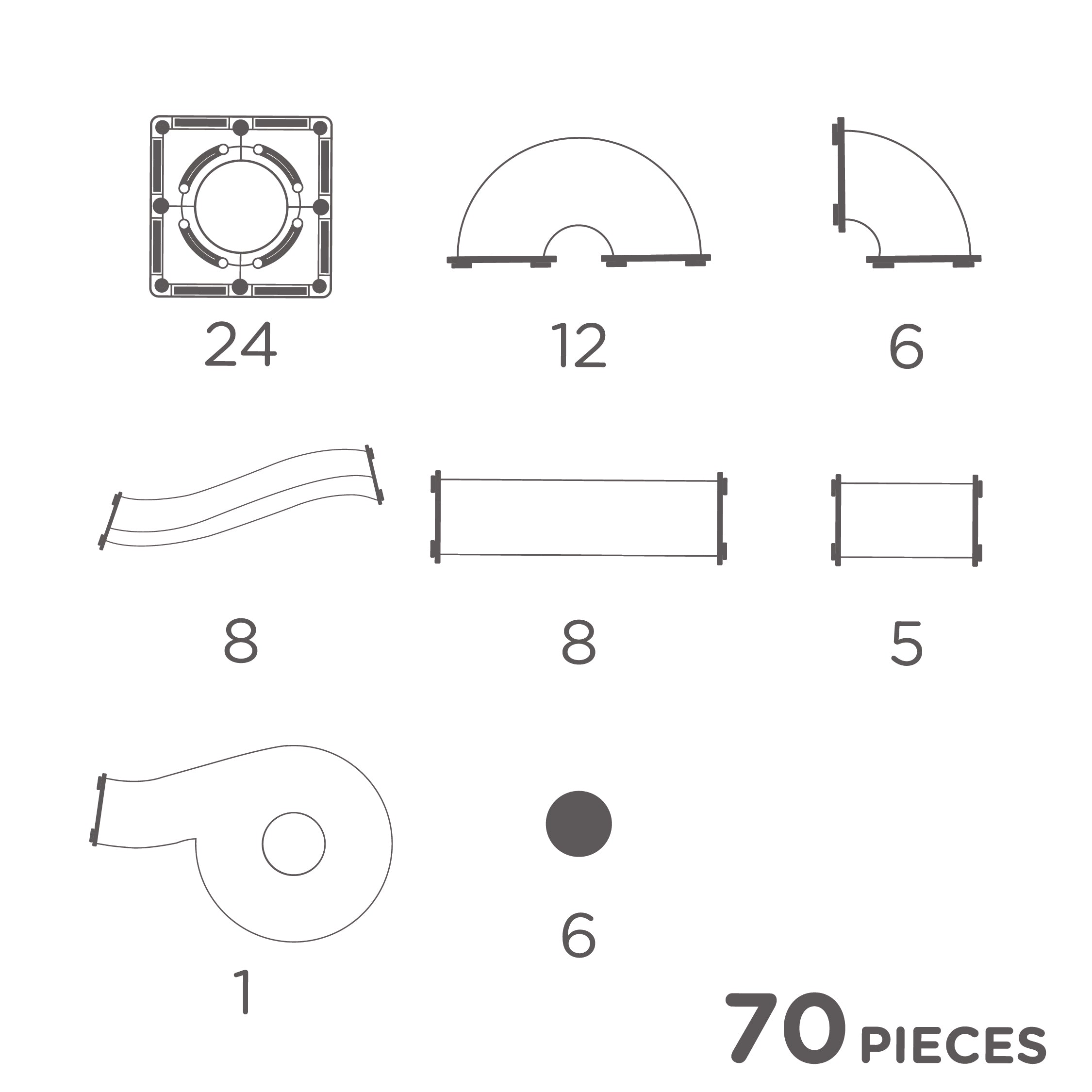 CleverClixx Ball Run Creative Pack Pastel 70 pieces