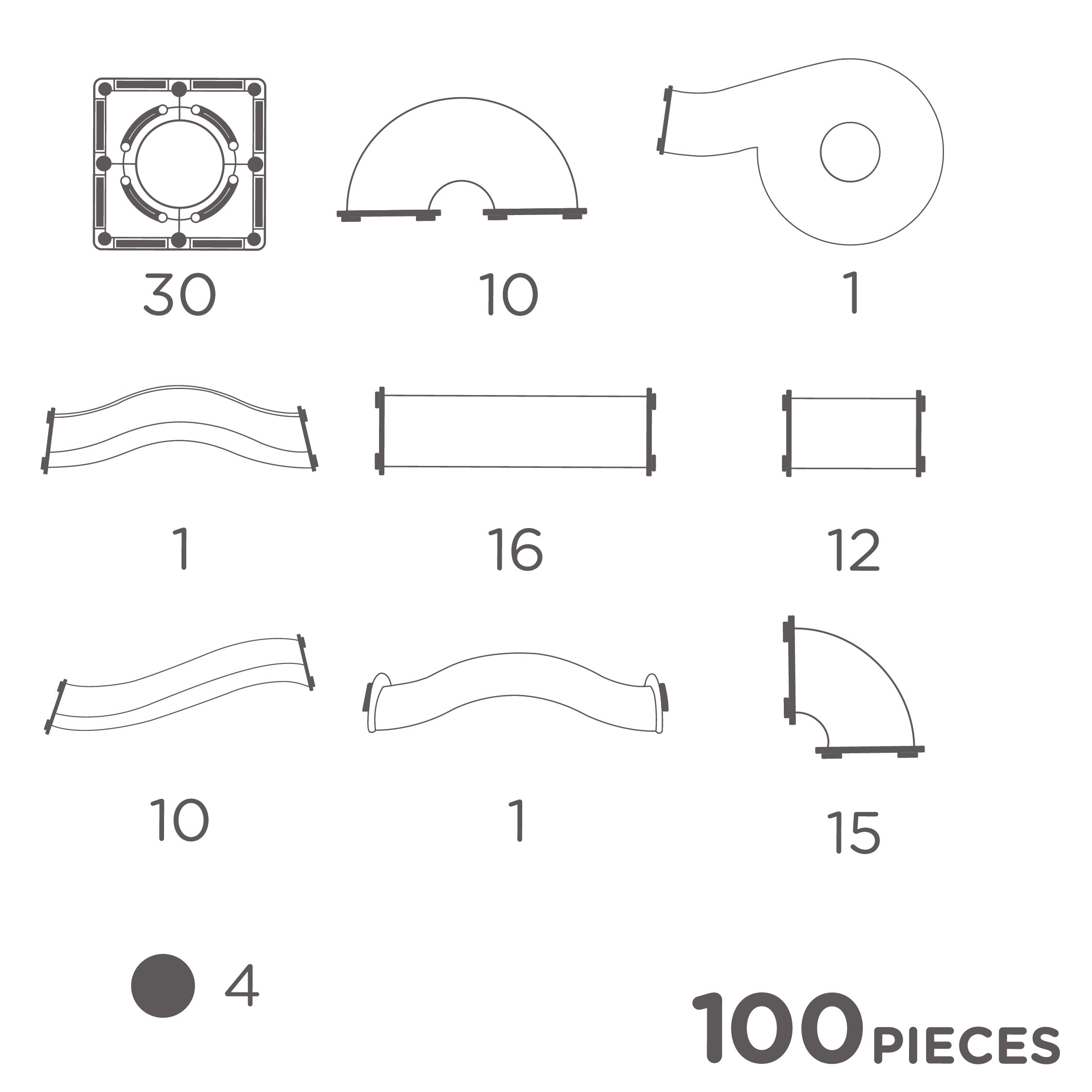 CleverClixx Ball Run Dazzling Lights Pack Intense 100 pieces - Binky