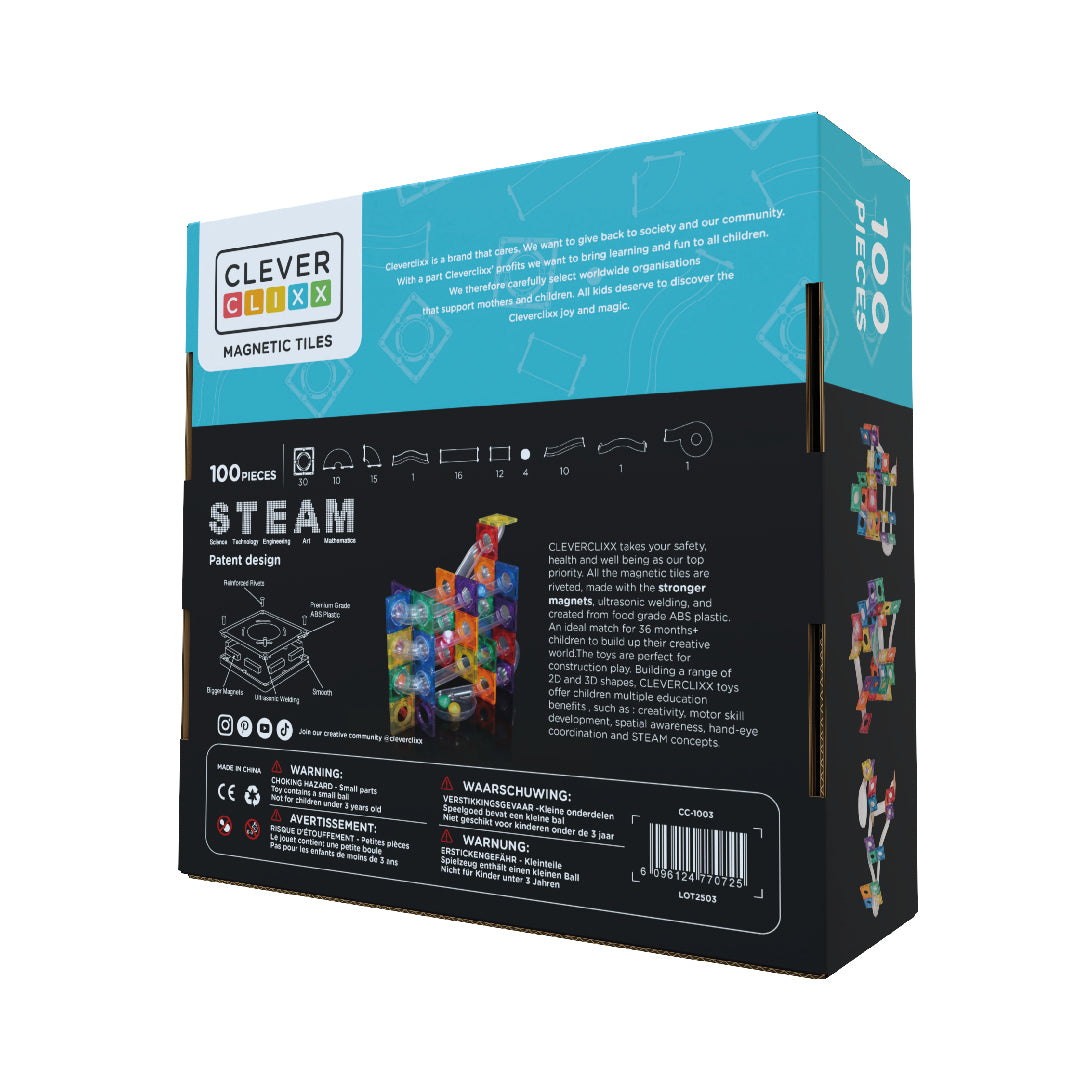 CleverClixx Ball Run Dazzling Lights Pack Intense 100 pieces - Binky