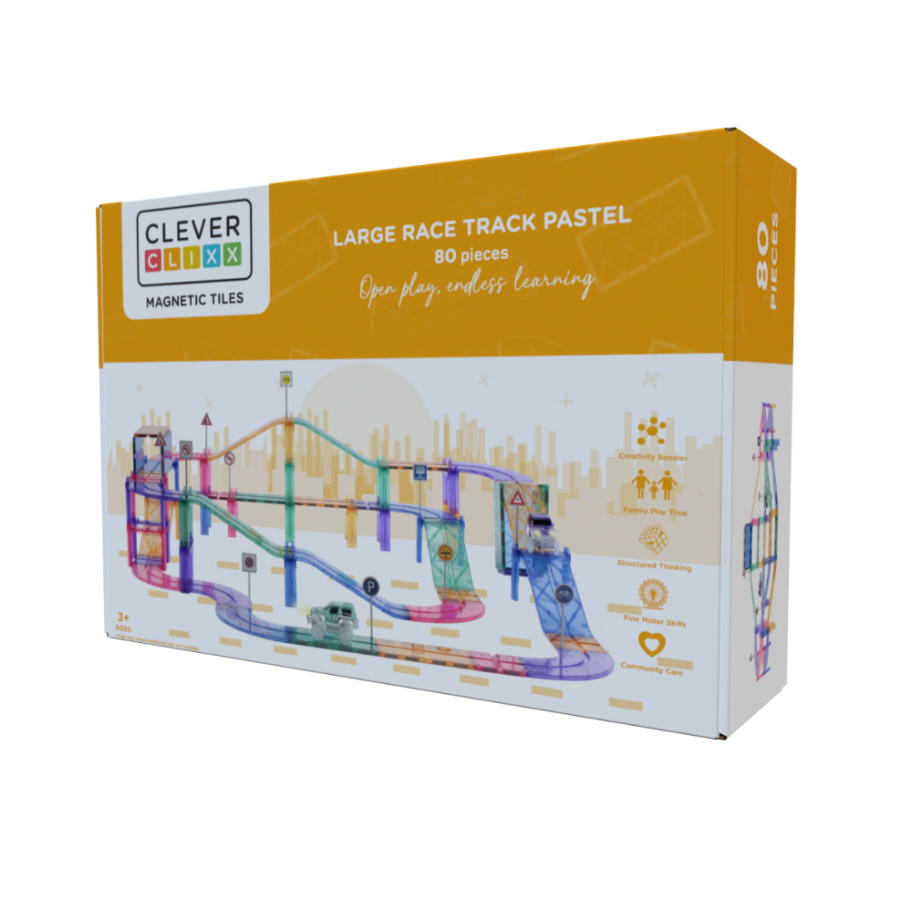 CleverClixx Large Race Track Pastel 80 Pieces - Binky