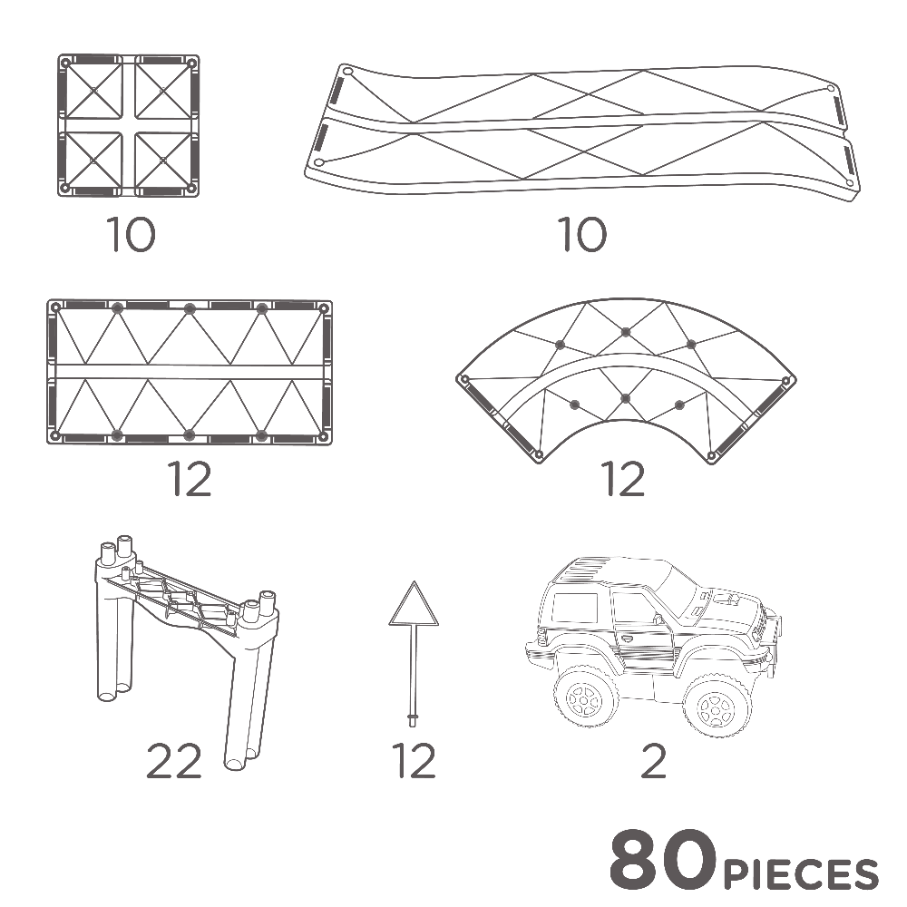 CleverClixx Large Race Track Pastel 80 Pieces - Binky