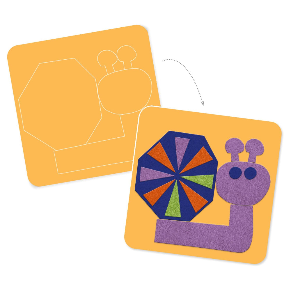 Djeco - Felt Pictures, Fuzzy Felt Animals - Binky