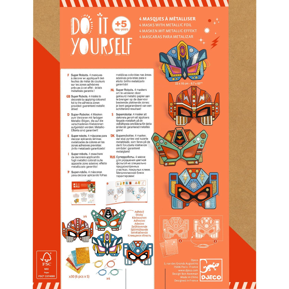 Djeco - DIY masks- Super Robots - Binky