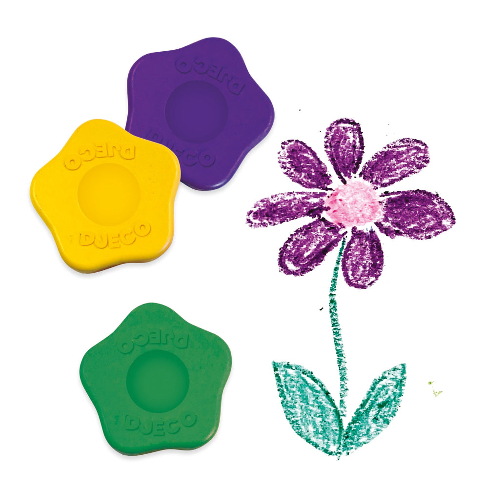 Djeco - 12 Flower Crayons for Toddlers - Binky