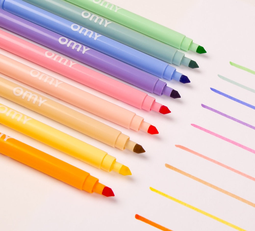 9 Dual pastel coloured felt tip pens - Binky