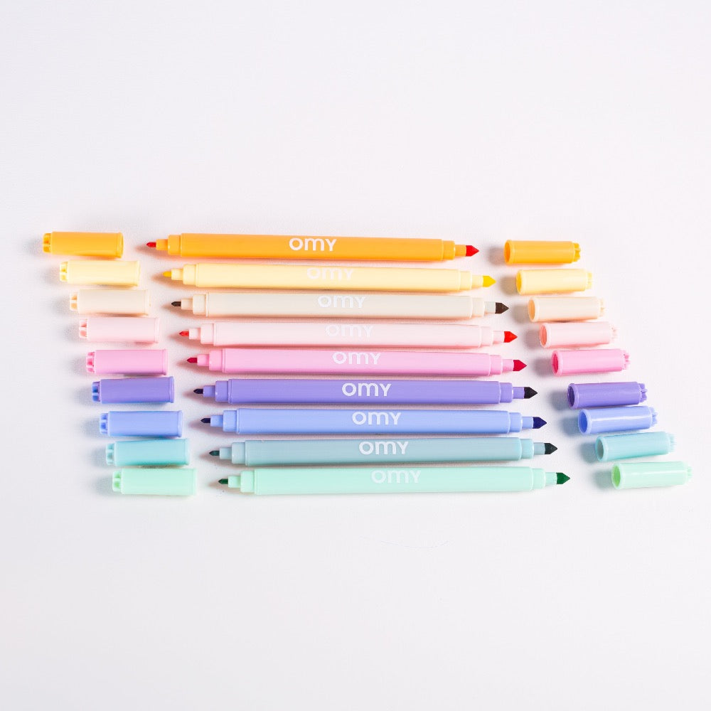 9 Dual pastel coloured felt tip pens - Binky