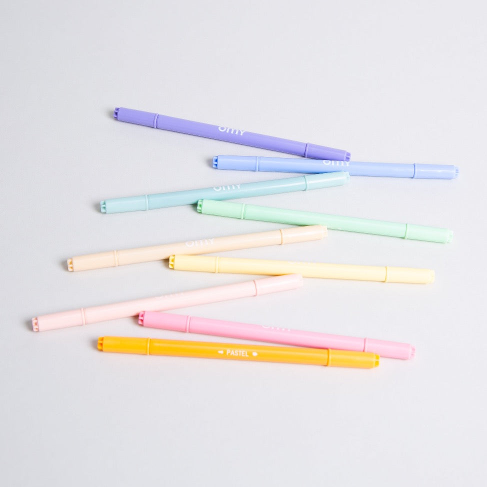 9 Dual pastel coloured felt tip pens - Binky