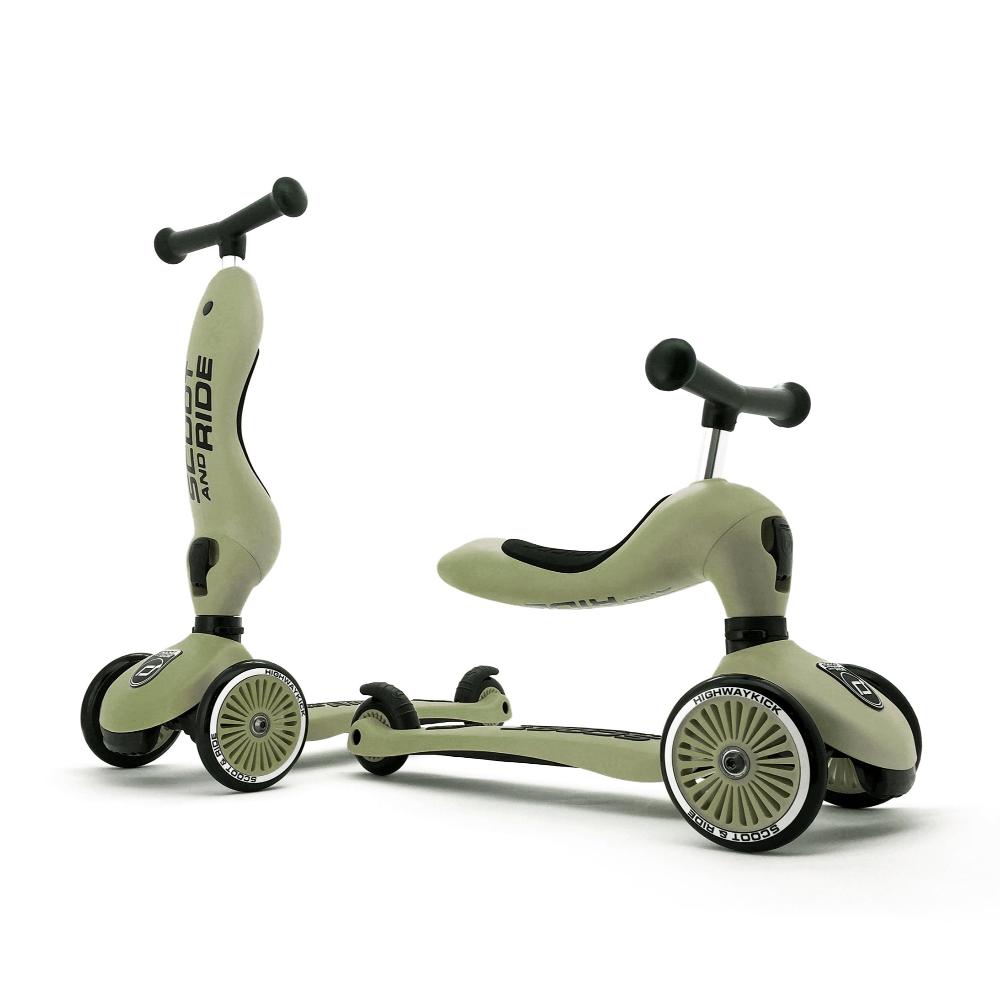 Scoot_&_Ride_Highwaykick_1_toddler_scooter_in_Olive_green