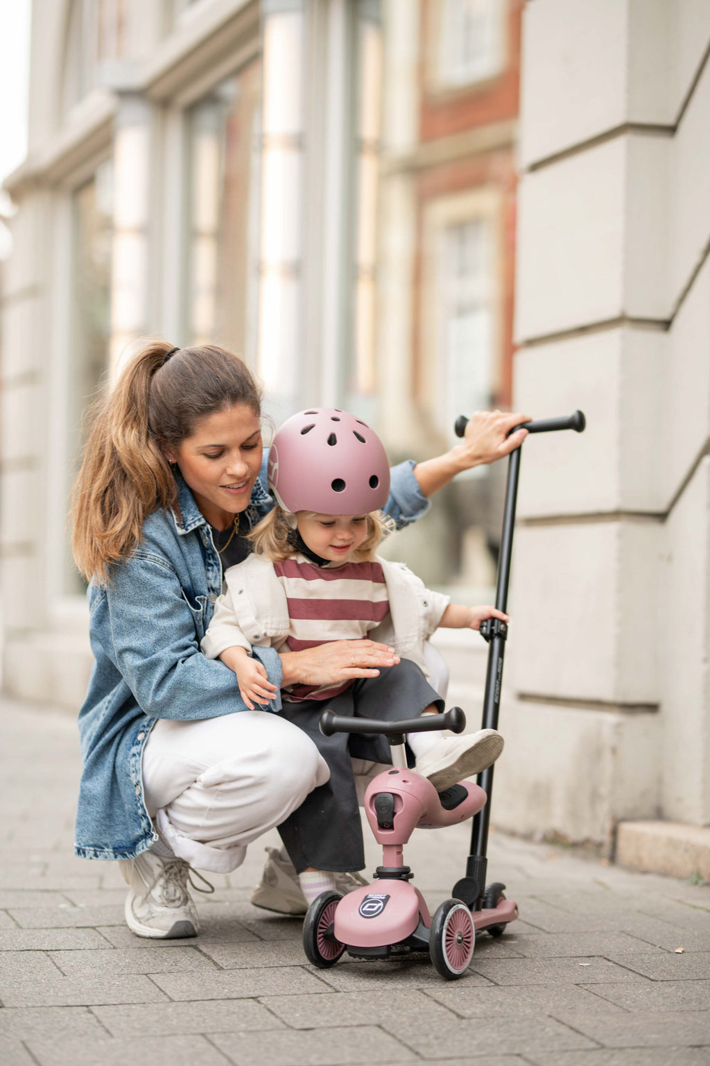Push & Go Scooter & XXS/S Helmet Wildberry Pink Bundle