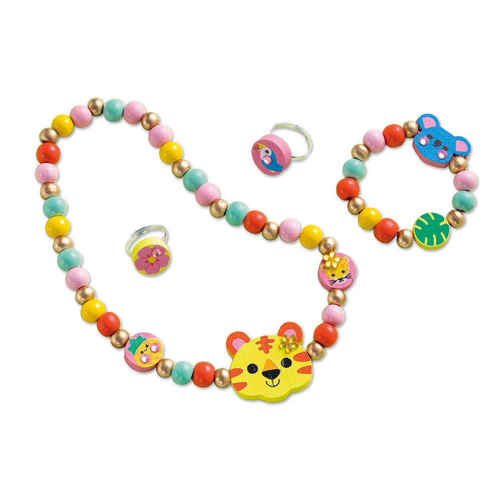 4 Pieces of wooden Jewellery Secret Jungle - Binky