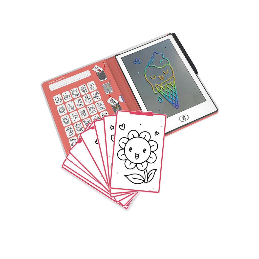 digital coloring screen on a white background