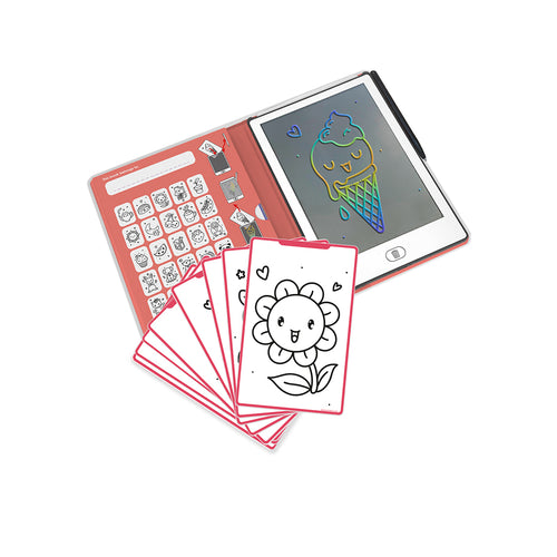digital coloring screen on a white background