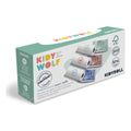 Kidywolf KIDYROLL Colour box of 5 coloured print paper rolls (2 green, 2 red, 1 blue) for the KIDYPRINT camera, white background