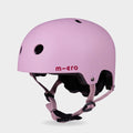 Micro plain helmet in matt rose pink with dusky pink straps, front three-quarter view