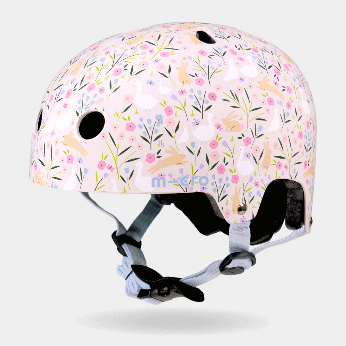 Rotating 360-degree view of the pink Flora & Fauna Micro printed helmet