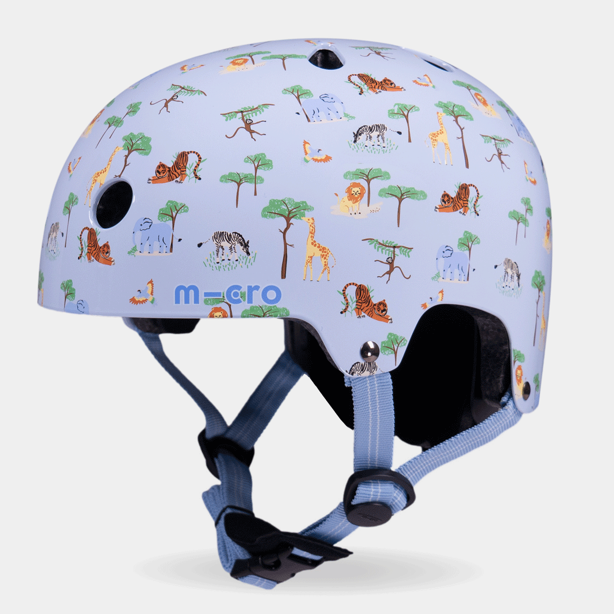 Rotating 360-degree view of the Blue Safari Micro printed helmet